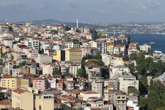Galata and Karakoy district in Istanbul city, Turkey