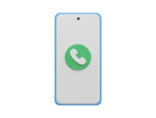 Phone call icon vector 3d render transparent