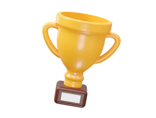 Trophy icon 3d rendering vector illustration transparent element