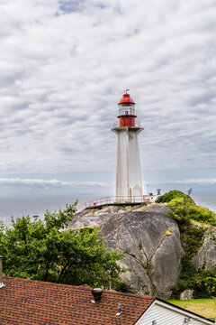 Photo of lighthouse on a cloudy day