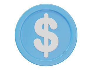 Dollar icon illustration render transparent vector