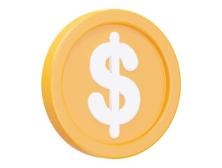 Dollar icon illustration render transparent vector