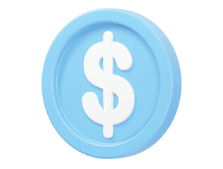 Dollar icon illustration render transparent vector