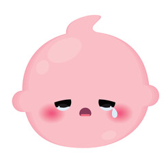 Isolated colored cute crying baby emoji icon Vector