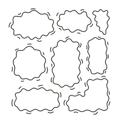 Fototapeta premium Hand drawn doodle style wavy speech bubble illustration. A simple speech bubble frame drawn only with lines.