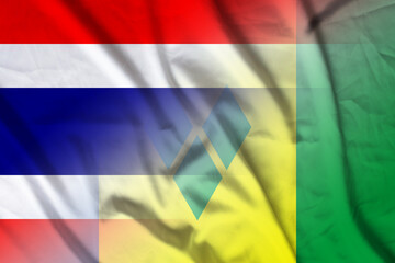 Thailand and Saint Vincent and the Grenadines political flag transborder contract VCT THA