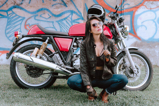 Cafe Racer Motorcycle Woman