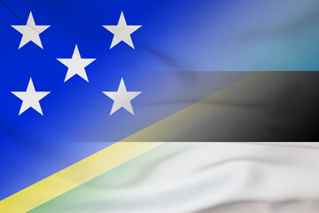 Solomon Islands and Estonia official flag international contract EST SLB