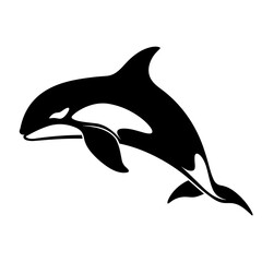 Orca killer whale black silhouette logo svg vector