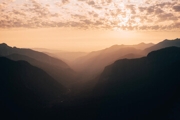 sunrise in the mountains