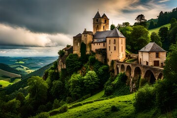 Naklejka premium castle in the mountains