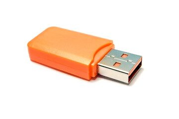 USB Flash Drive closeup on white background