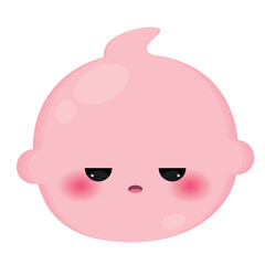 Isolated colored cute sad baby emoji icon Vector