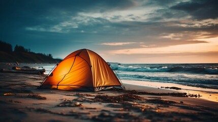 Experience beachside camping under the stars