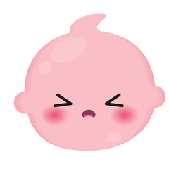 Isolated cute angry baby emoji icon Vector