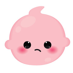 Isolated colored cute sad baby emoji icon Vector