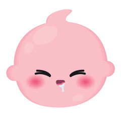 Isolated cute happy baby emoji icon Vector