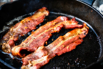 Bacon Frying in Pan
