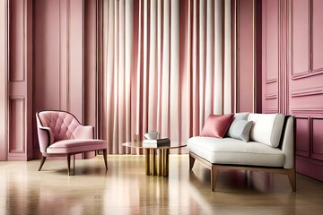 modern living room with sofa, AI generated.