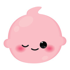 Isolated cute happy baby emoji icon Vector