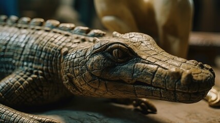 Fototapeta premium Egyptian Goddes Ammut. Crocodile statue. Generative AI