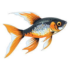 Nautical Elegance: Delicate 2D Illustration Showcasing a Fish Platy