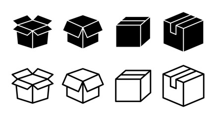 Box icon set illustration. box sign and symbol, parcel, package