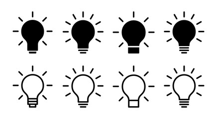 Lamp icon set illustration. Light bulb sign and symbol. idea symbol.