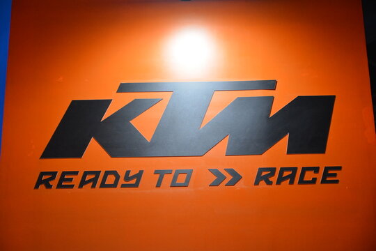 Ktm booth sign at makina moto show in Pasay, Philippines