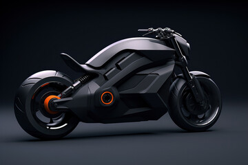 Bike Concept Design. Futuristic Gold Mechanic Model, Glowing Luxury Nightlife Speed Vehicle for High Performance, Graphic Transport Design. Generative AI