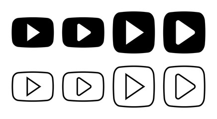 Play Icon set illustration. Play button sign and symbol