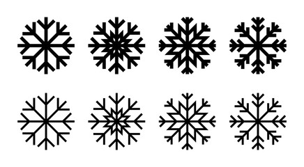 Snow icon set illustration. snowflake sign and symbol