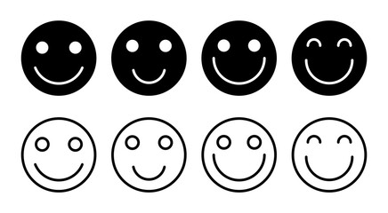 smile icon set illustration. smile emoticon icon. feedback sign and symbol