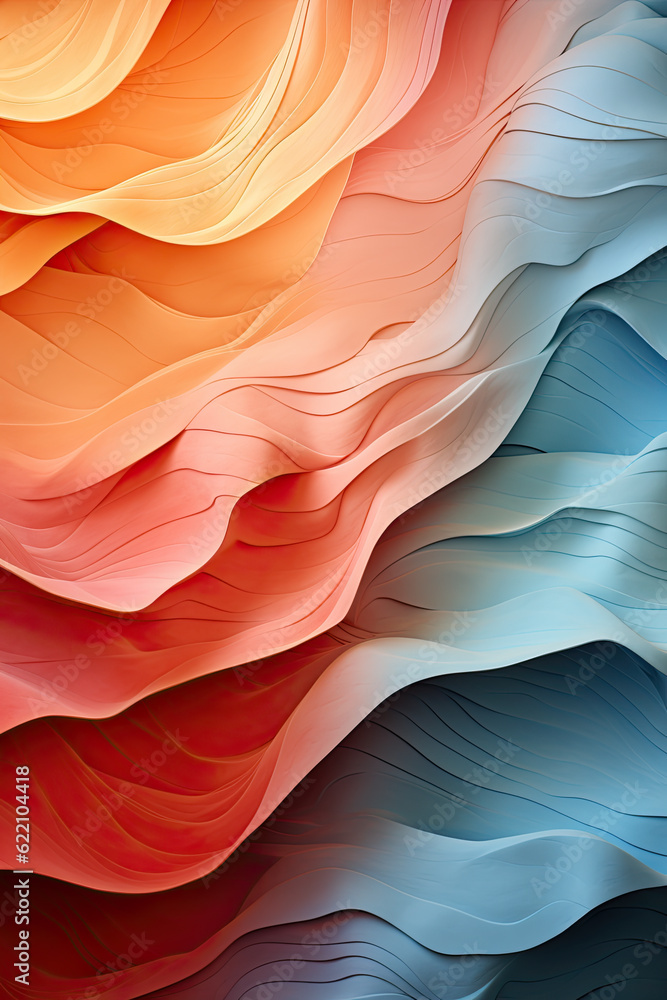 Poster a close up of a colorful background with waves. generative ai. colorful textured heptic background.