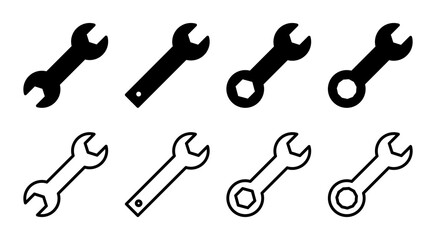 Fototapeta na wymiar Wrench icon set illustration. repair icon. tools sign and symbol