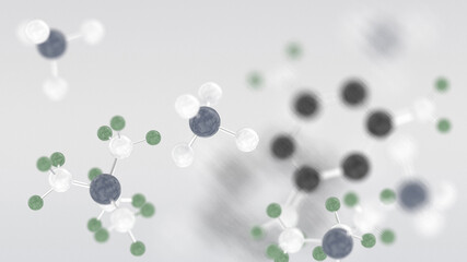 Benzol chemical molecules micro background. 3D illustration