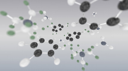Benzol chemical molecules micro background. 3D illustration