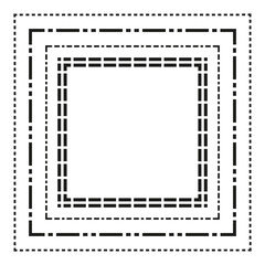 Dashed line squares. Vector illustration. EPS 10.