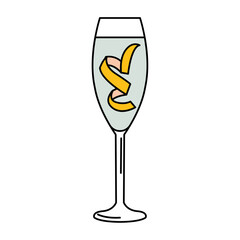Isolated colored tropical cocktail sketch icon Vector