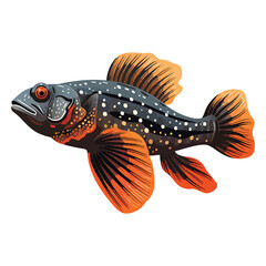 Fototapeta premium Underwater Beauty: Captivating 2D Illustration of a Fish Pleco