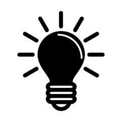 Light Bulb line icon vector, isolated on white background. Idea sign, solution, thinking concept. Lighting Electric lamp. Electricity, shine. Trendy Flat style for graphic design