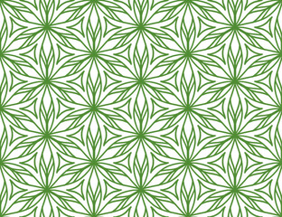 Seamless Pattern Flowers Geometric Ornament 