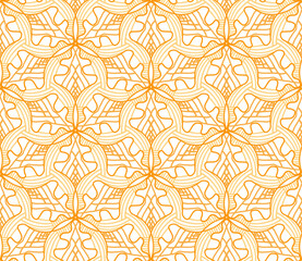 Seamless Pattern Yellow Geometric Ornament 