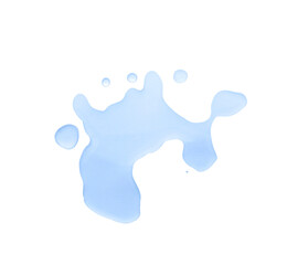 Puddle of pure water on white background, top view