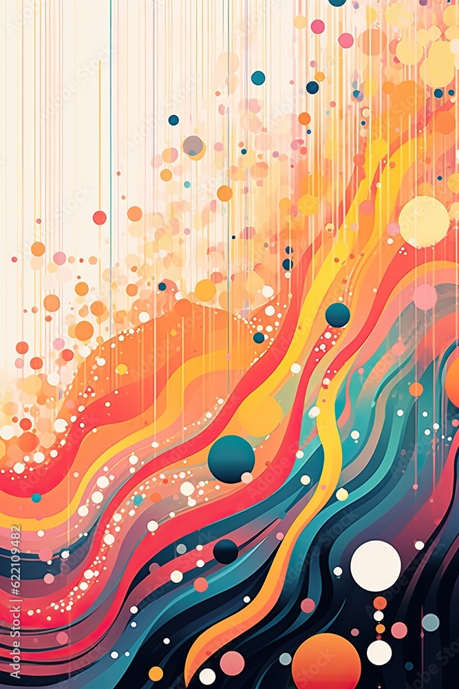 Aufkleber a colorful abstract background with circles and lines. generative ai.