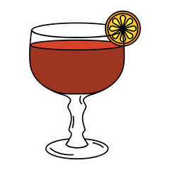 Isolated colored tropical cocktail sketch icon Vector