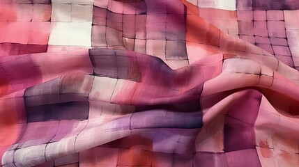 Pink shibori fabric pattern. Generative AI