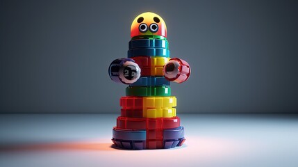 Colorful toy. Toy pyramid. Generative AI