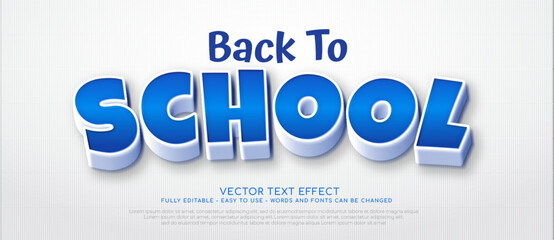 3d text effect Back to school