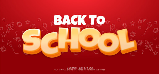 Back to school with editable text effect
